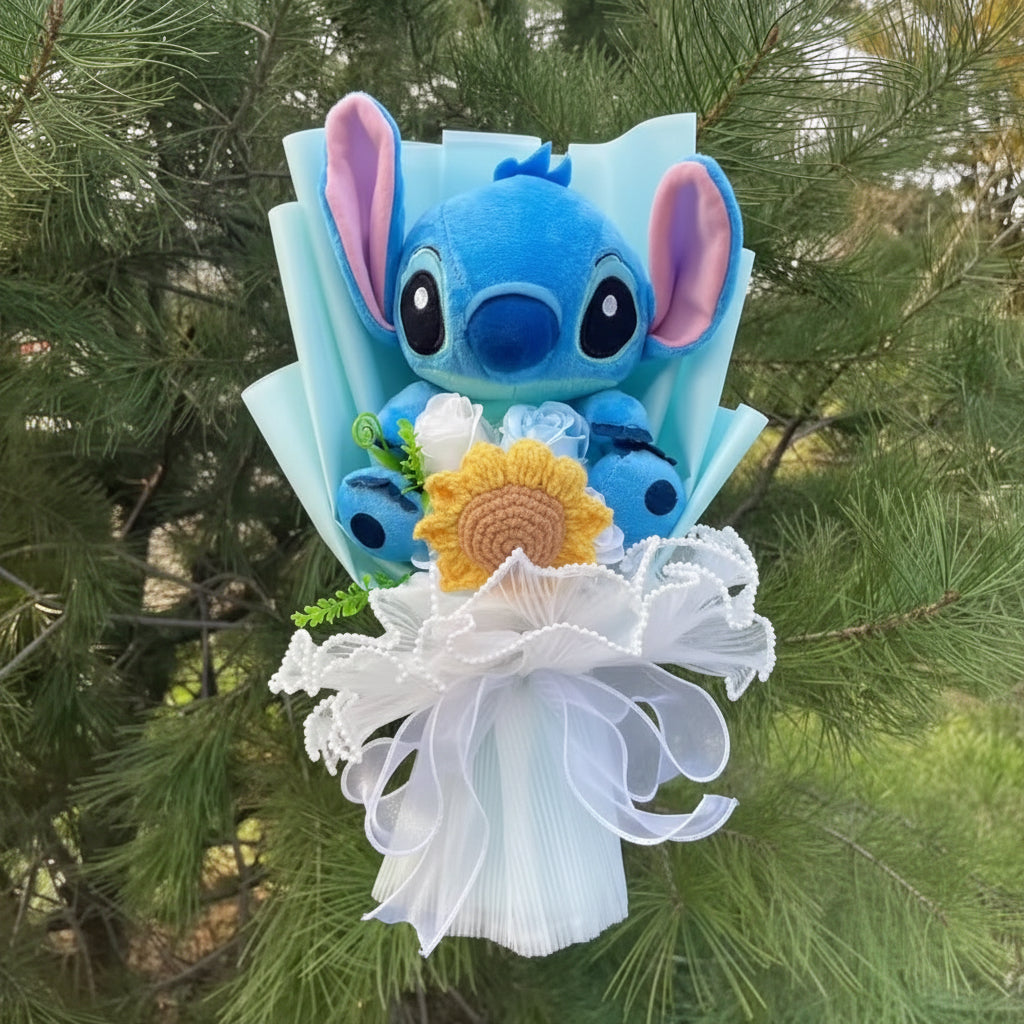 Plush Stitch Flower Bouquet | Cute Plush Gift Bouquet • Valentines Gift (35cm)