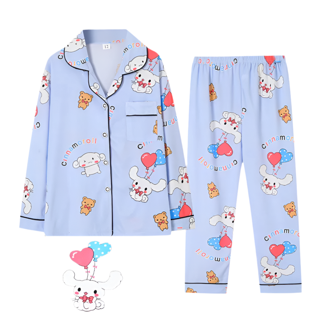 Girls/Boys Kuromi Pattern Pyjamas, (Age 5-11 YRS) B-Cinnamoroll Set
