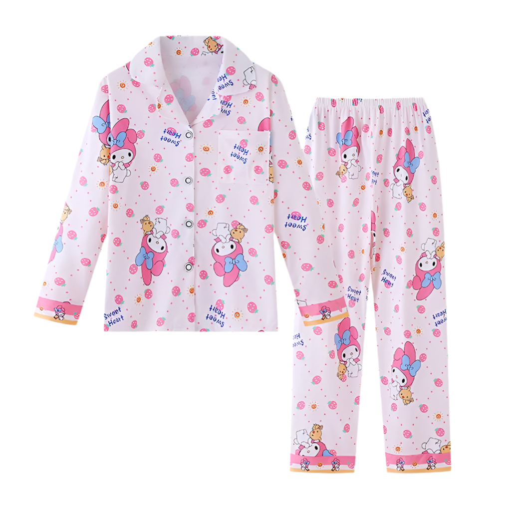 Girls/Boys Kuromi Pattern Pyjamas, (Age 5-11 YRS) C-Melody Set