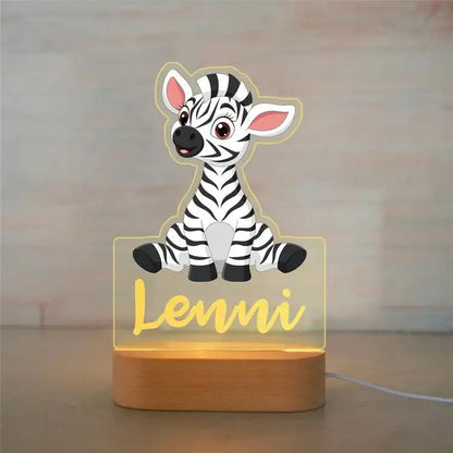 Personalized Children Animal Night Light Custom Name Acrylic Lamp