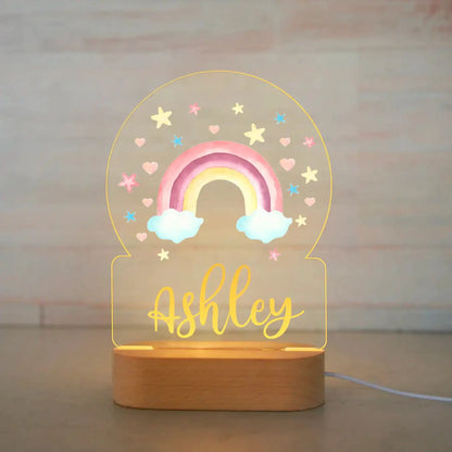 Personalized Children Animal Night Light Custom Name Acrylic Lamp