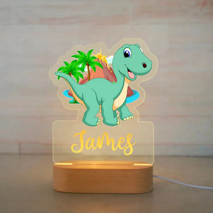 Personalized Children Animal Night Light Custom Name Acrylic Lamp