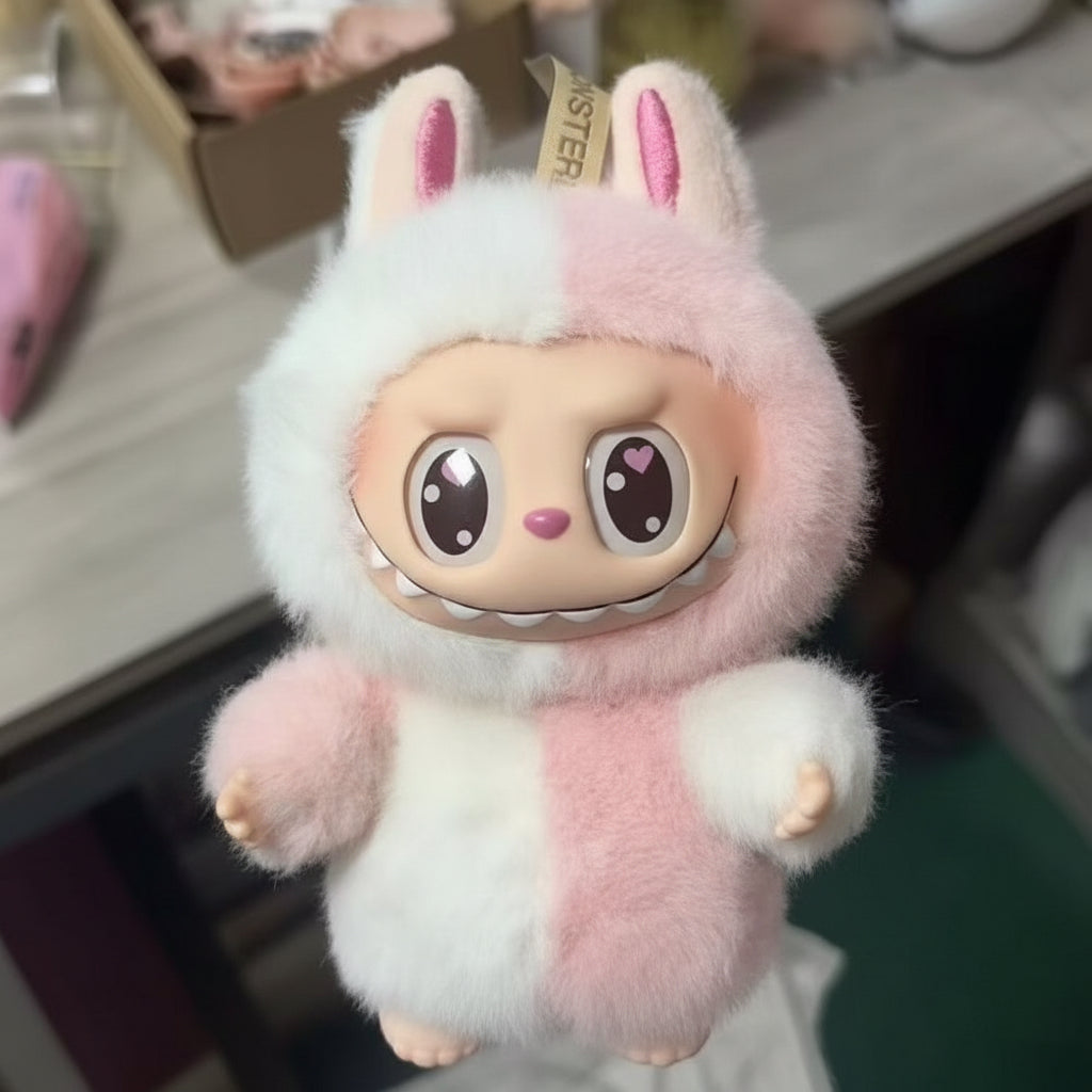 Dreamy Lattice Pink Labubu Plush (17cm)