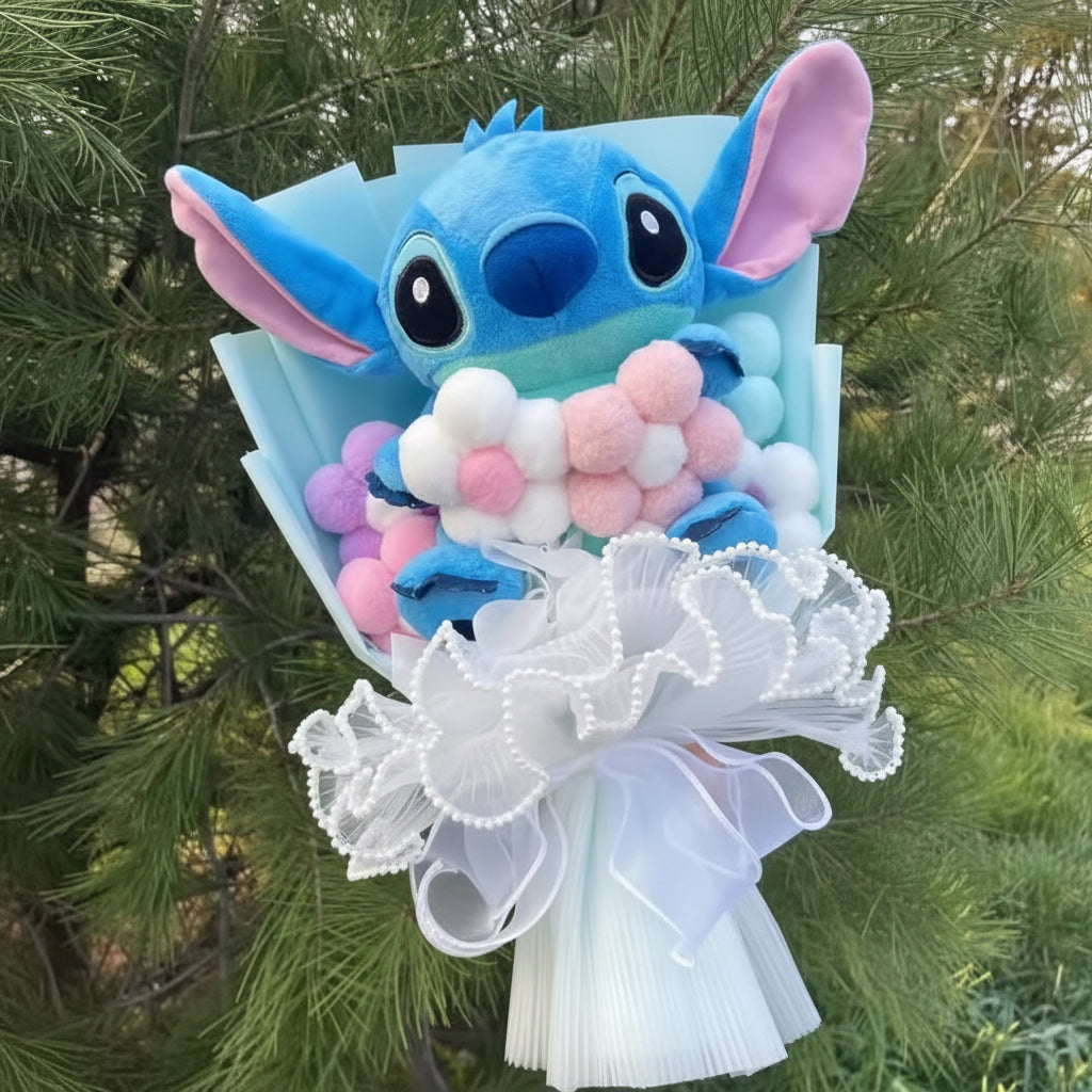 Plush Stitch Flower Bouquet | Cute Plush Gift Bouquet • Valentines Gift (35cm) Multicolor B