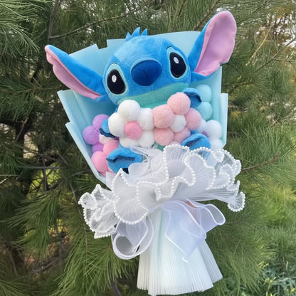 Plush Stitch Flower Bouquet | Cute Plush Gift Bouquet • Valentines Gift (35cm) Multicolor B