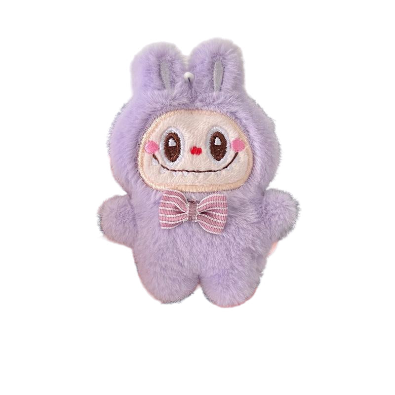 Labubu Plush Keychain â€“ Cute Cartoon Bag Charm Purple
