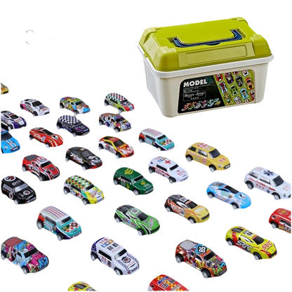 50/30/20Pcs Mini Alloy Car Model Set with Storage Box