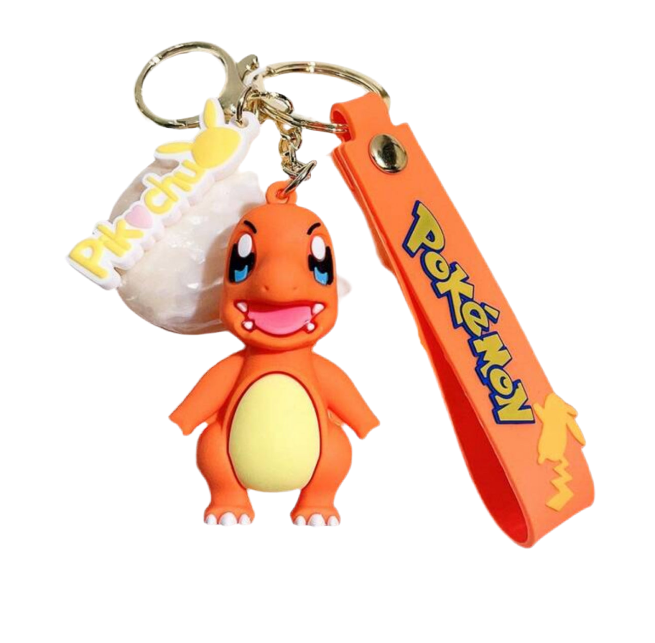 Pokémon Keychain Featuring Pikachu and Bulbasaur Figures Multicolor C