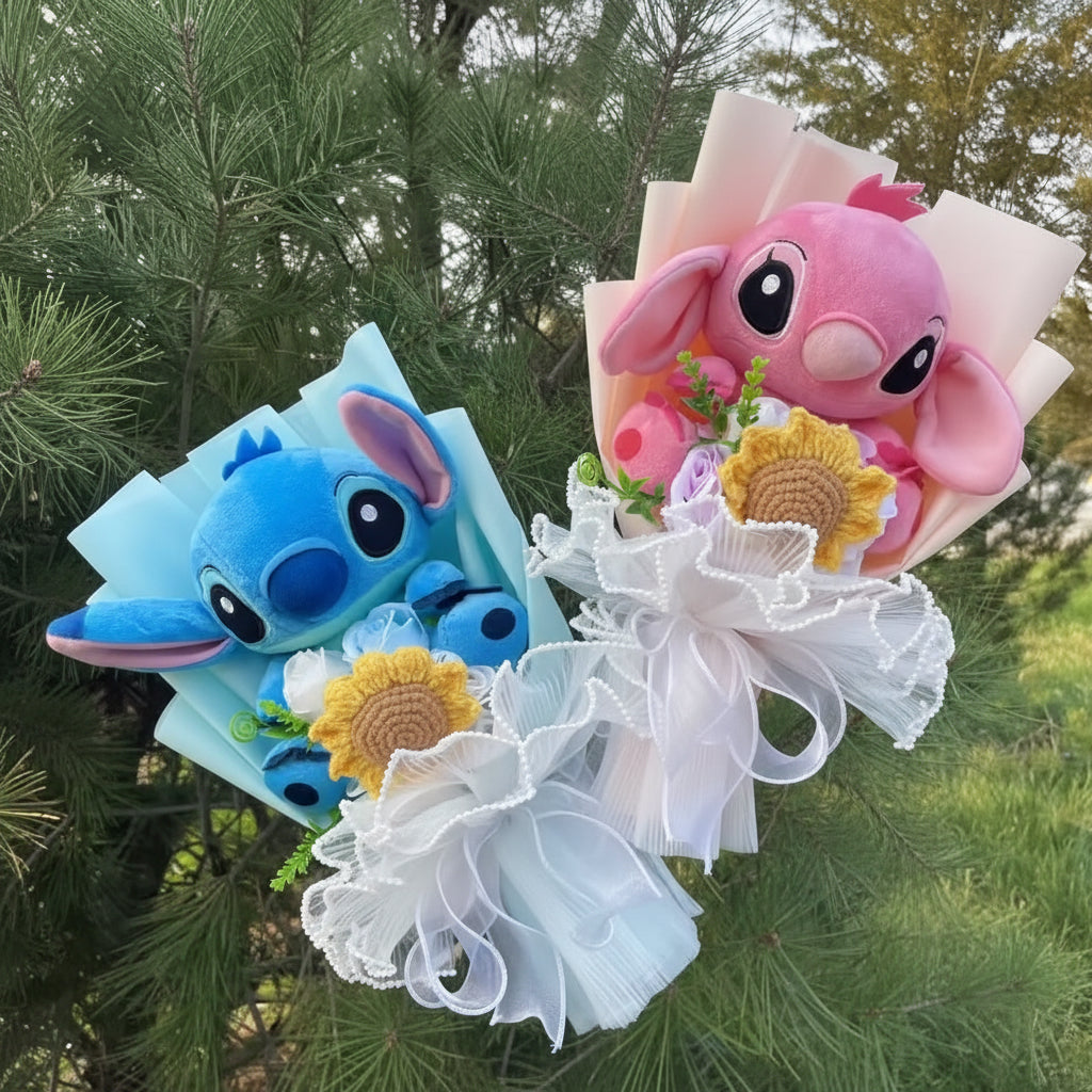 Plush Stitch Flower Bouquet | Cute Plush Gift Bouquet • Valentines Gift (35cm)