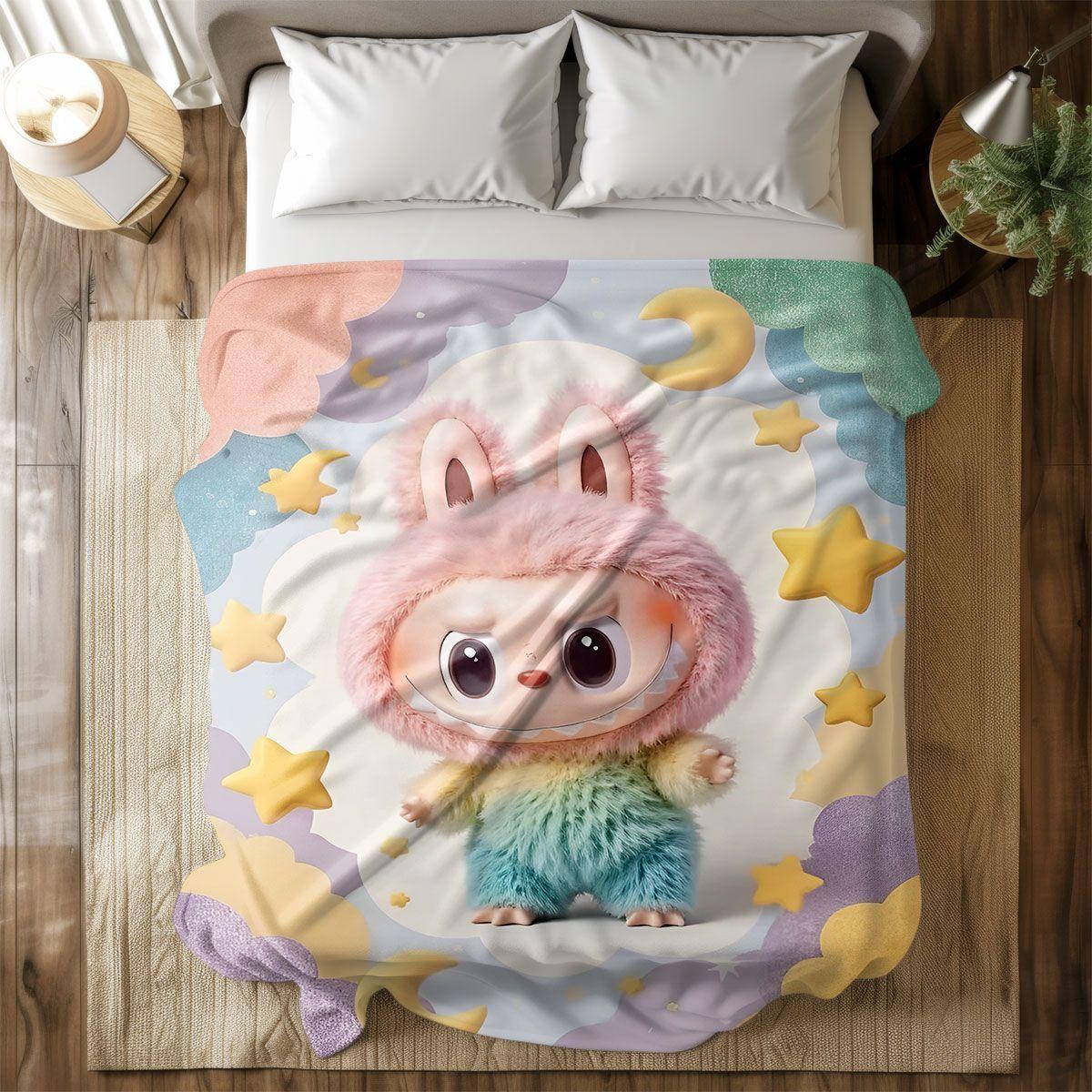 Labubu Flannel Blanket â€“ Cozy All-season Nap Throw | Soft Plushie Pairing