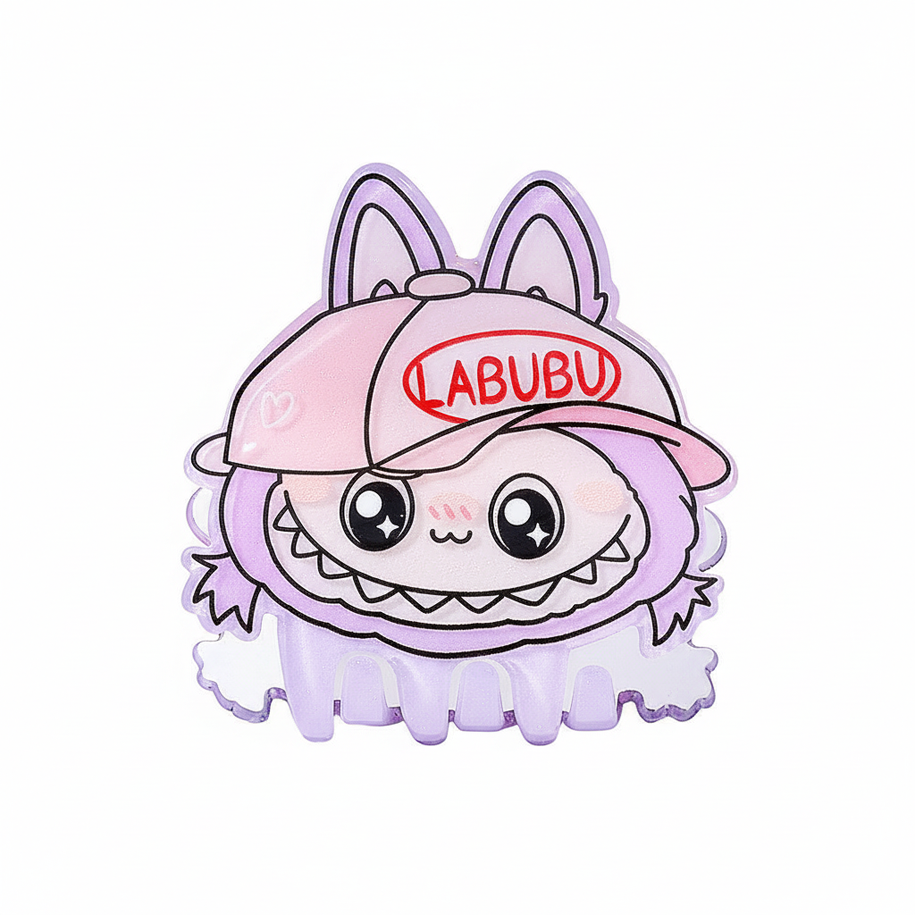 Labubu Acrylic Hair Claw Clip | Cute Cartoon Claw Clamp Purple