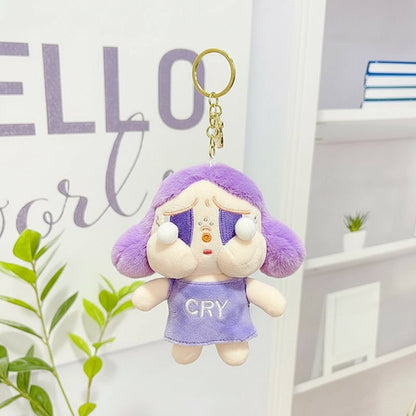 POP MART Crybaby Plush Keychain â€“ 13cm Soft Character Accessory Purple