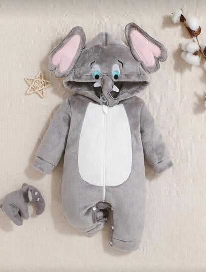 Baby Elephant Halloween Costume â€“ Plush Animal Outfit for Babies (Age Newborn-9M)