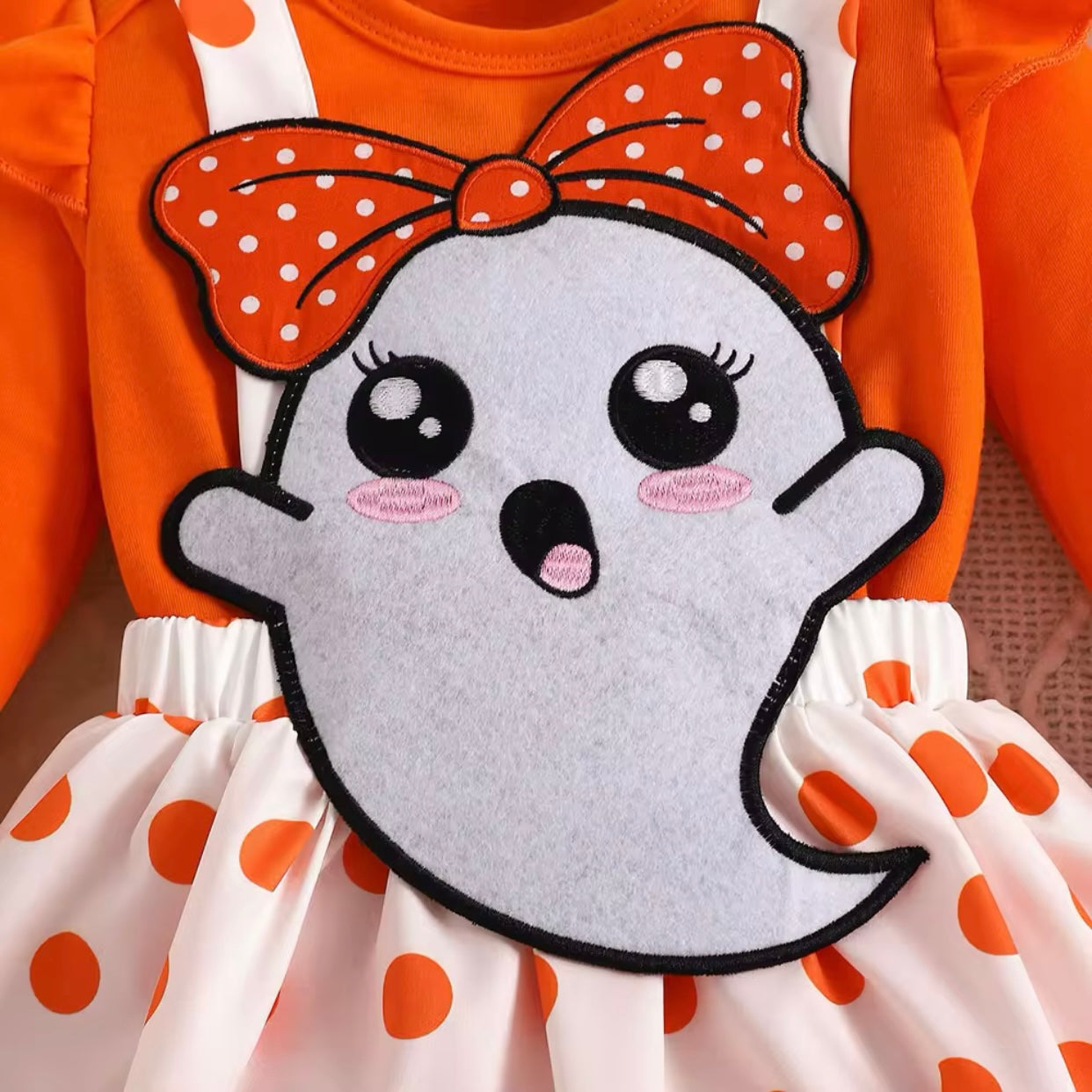 Baby Girls Ghost Halloween Bodysuit & Dress Costume (Age Newborn - 24M)