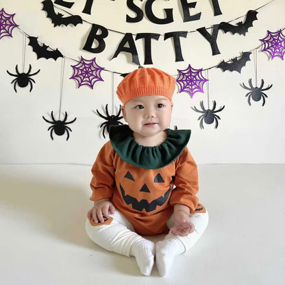 Baby Orange Pumpkin Romper & Tights (Age Newborn - 24M)