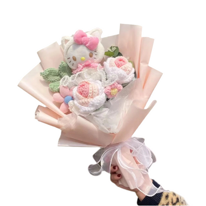 Plush Miss Kitty Stuffed Gift Flower Bouquet