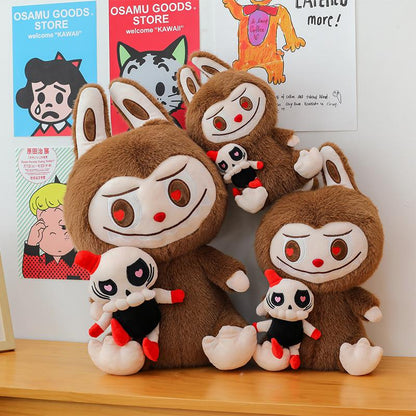 Plush Labubu Stuffed Toy with Tycoco 35cm - 80cm | Cute Soft Plush Doll Brown