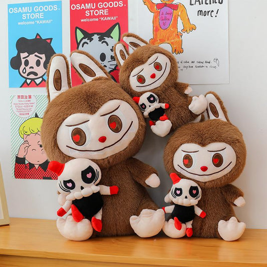 Plush Labubu Stuffed Toy with Tycoco 35cm - 80cm | Cute Soft Plush Doll Brown