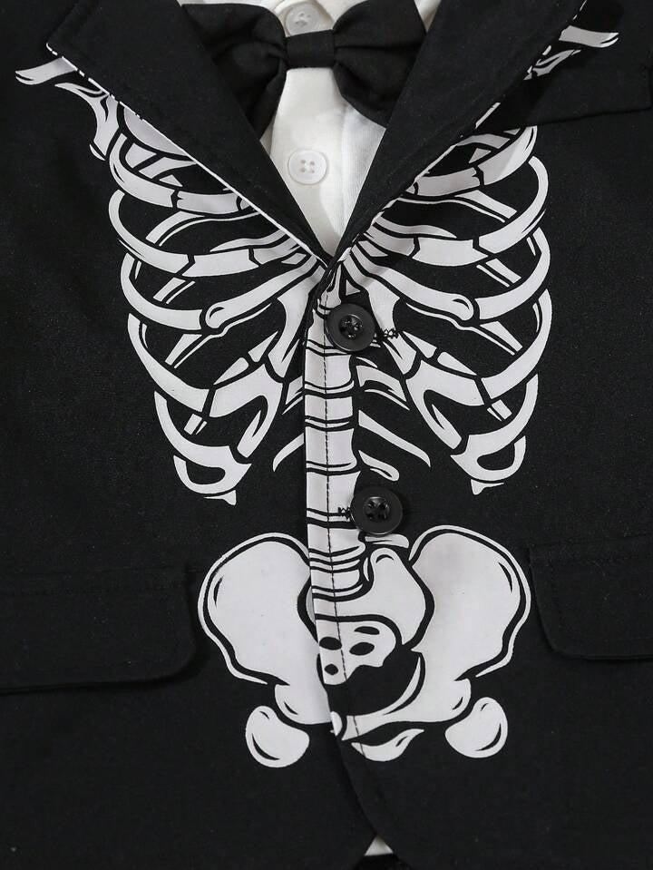 Baby/Toddler Glow-in-the-Dark Skeleton Gentleman â€“ 2pc Halloween Blazer & Pants Set (Age 6M-3 YRS)