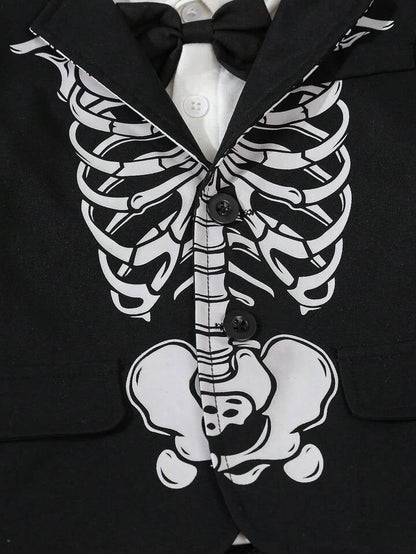 Baby/Toddler Glow-in-the-Dark Skeleton Gentleman â€“ 2pc Halloween Blazer & Pants Set (Age 6M-3 YRS)