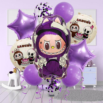 Labubu Aluminum Film Balloon Set â€“ Cartoon Birthday Party Decoration