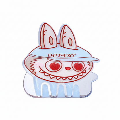 Labubu Acrylic Hair Claw Clip | Cute Cartoon Claw Clamp Blue