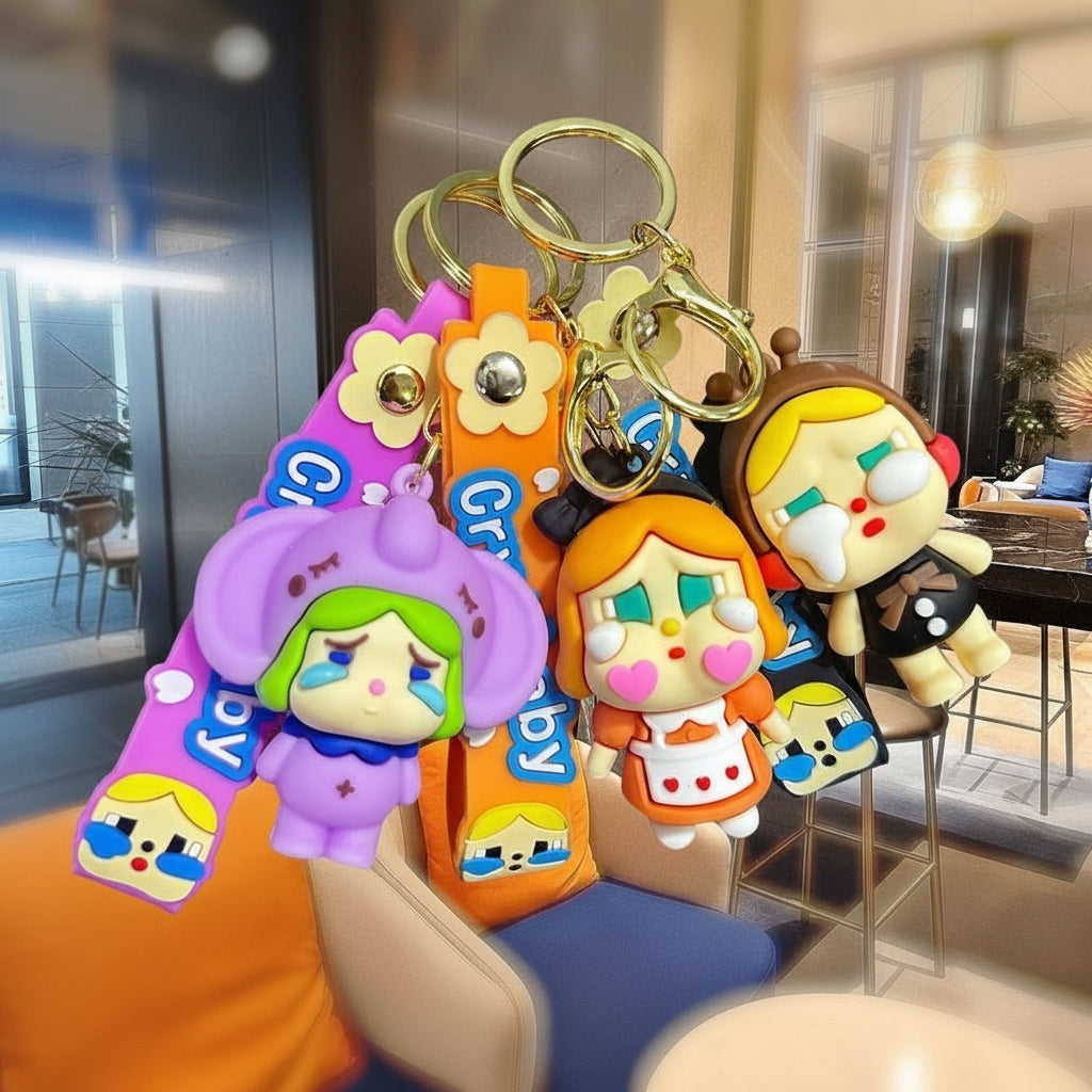POP MART Crybaby Plush Keychain â€“ 6.5cm Soft Character Clip