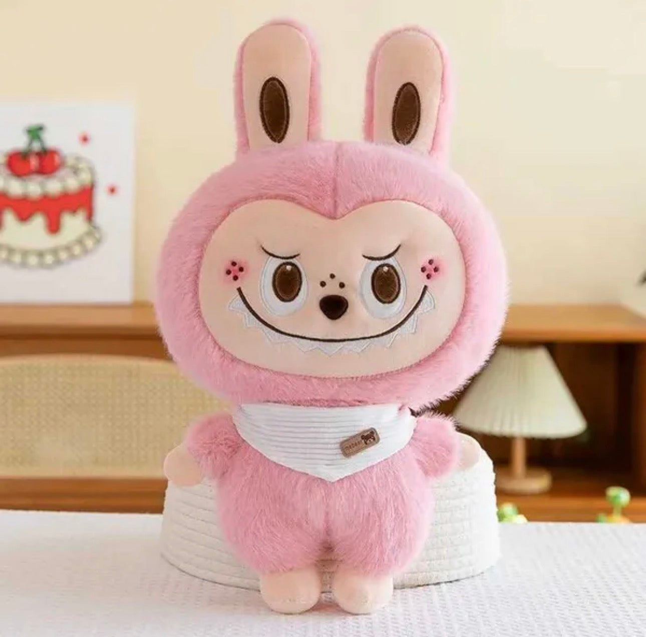 Labubu Plush: 85cm Big Size Stuffed Toy Kaii Anime Soft Doll Pink