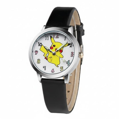 Children’s Pikachu Pokemon Leather Watch | Cartoon Pokémon Kids Clock