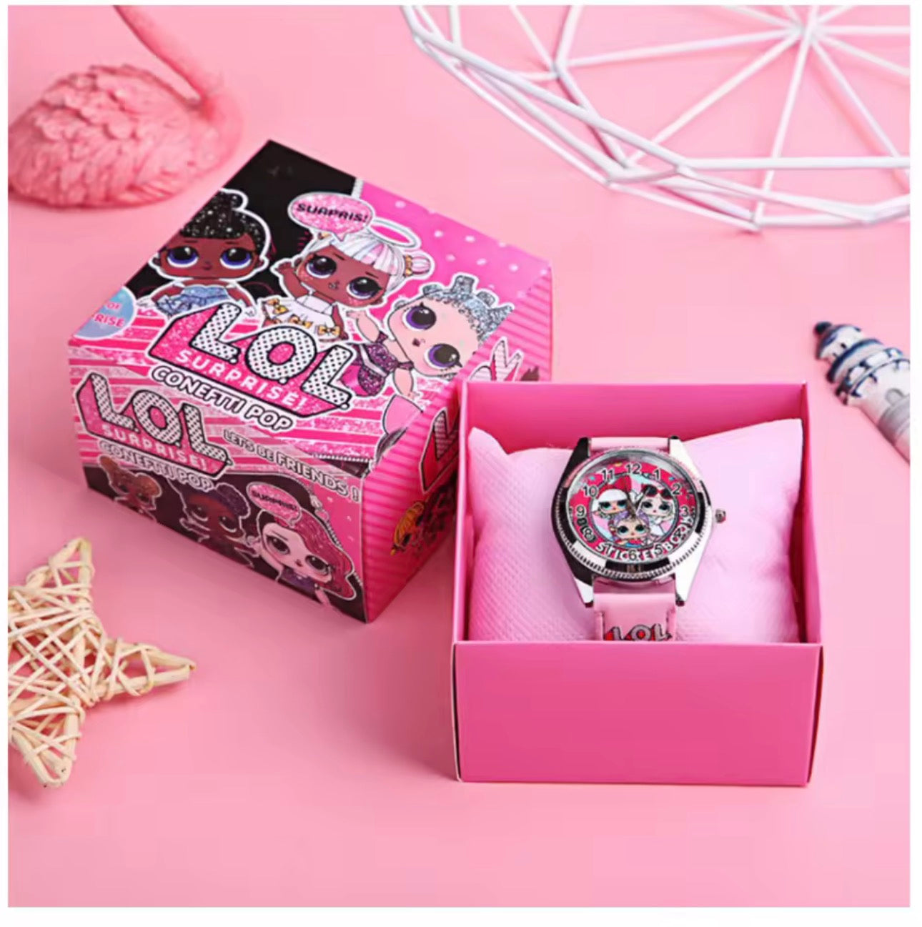 Children’s Character Watch & Gift Box Set – Disney, Marvel, Hello Kitty, LOL Surprise | Assorted Styles | Ages 3+ Multi LOL