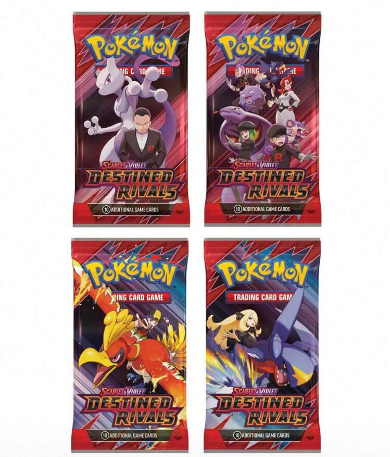 Pokémon TCG: Scarlet & Violet—Destined Rivals Booster Trading Cards Multicolor Random 4 Packs