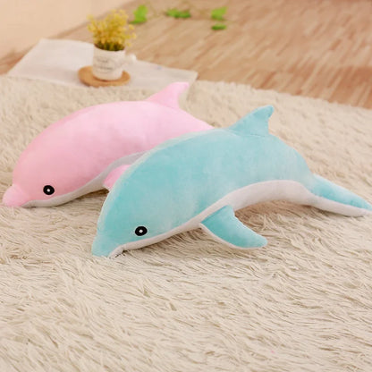 Plush Soft Pink/Blue Dolphin Stuffed Toy - 30cm