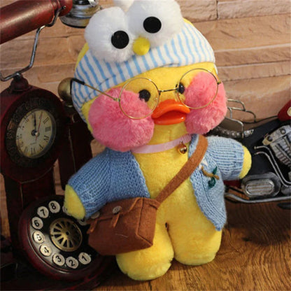 Lalafanfan Yellow Café Duck Plush – 30cm Kawaii Soothing Toy P