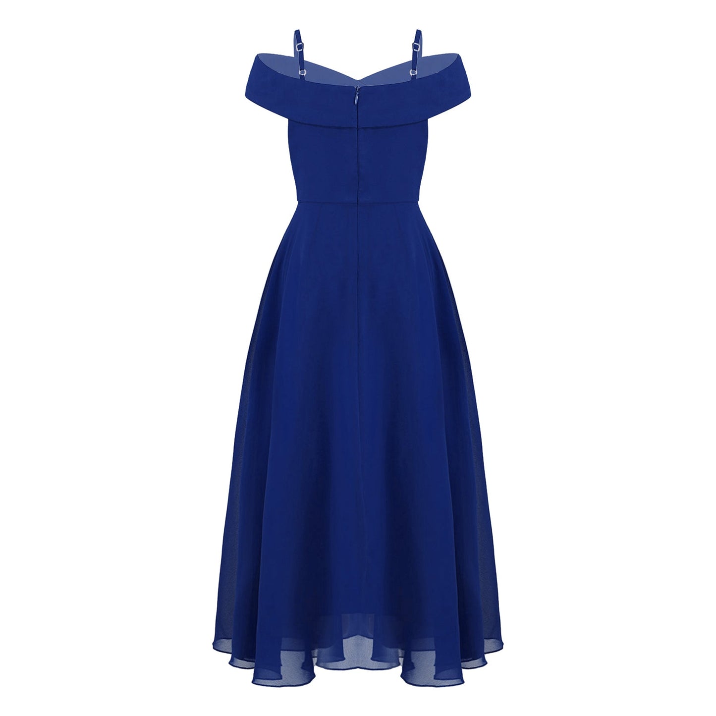 Girls Chiffon Off-the-Shoulder Adjustable A-Line Dress (Age 4-16 YRS)