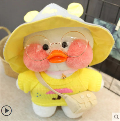 Lalafanfan Yellow Café Duck Plush – 30cm Kawaii Soothing Toy 3