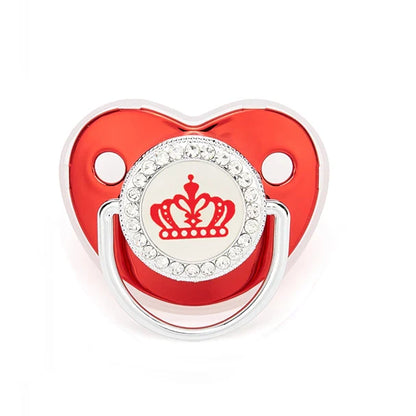 Luxury Rhinestone Baby Pacifier Crown Dummy