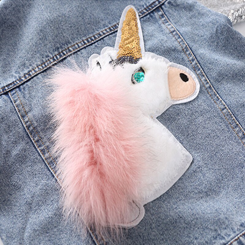 Girls Unicorn Sequin Denim Jacket (Age 3-7YRS)
