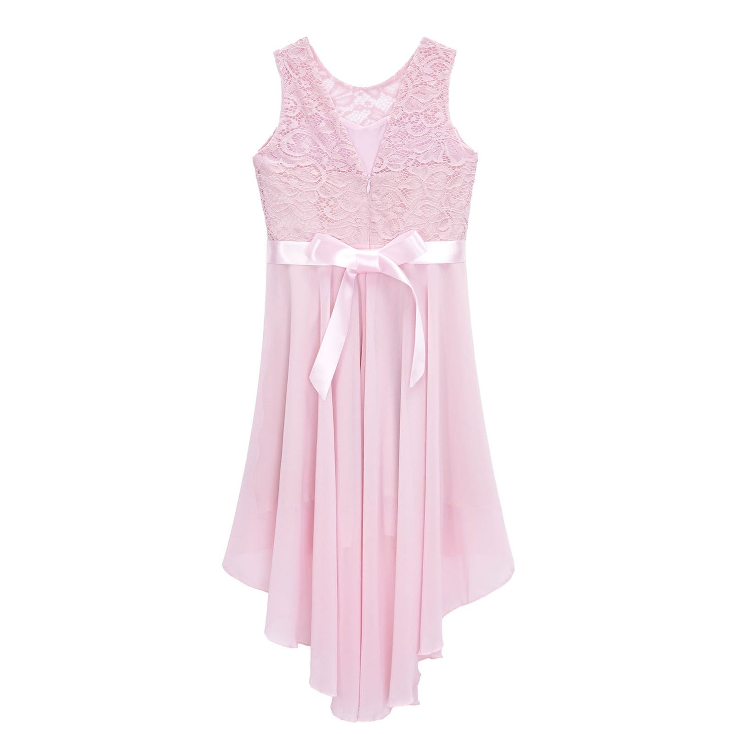 Girls Lace Floaty Dipped Hem Dress (Age 6-16 Years)