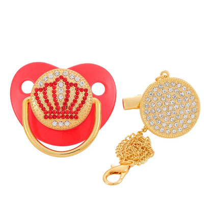 Baby Rhinestone Bling Pacifier Dummy Clip