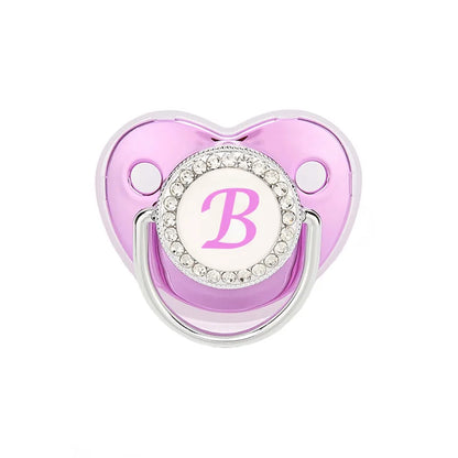 Metallic Purple Pacifier With Cover BPA Free Silicone Dummy
