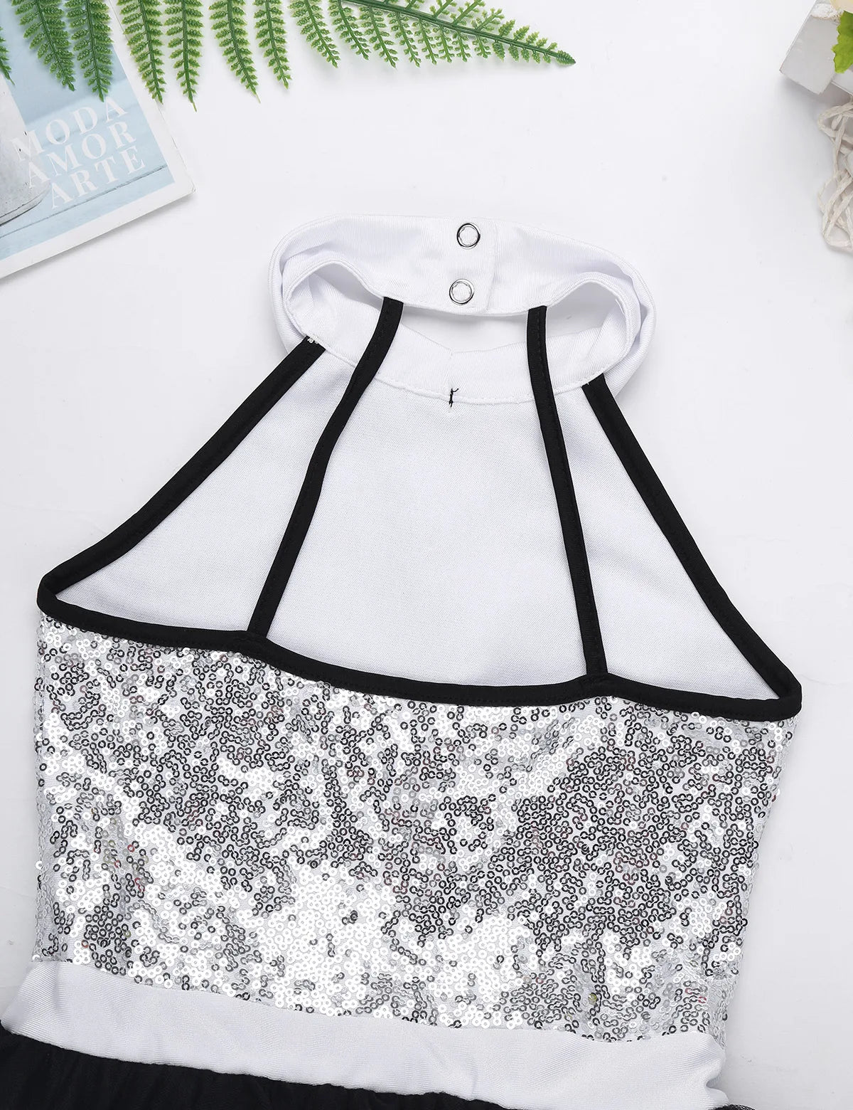 Girls Dance Sleeveless Sequin Leotard Dress (Age 4-14 YRS)