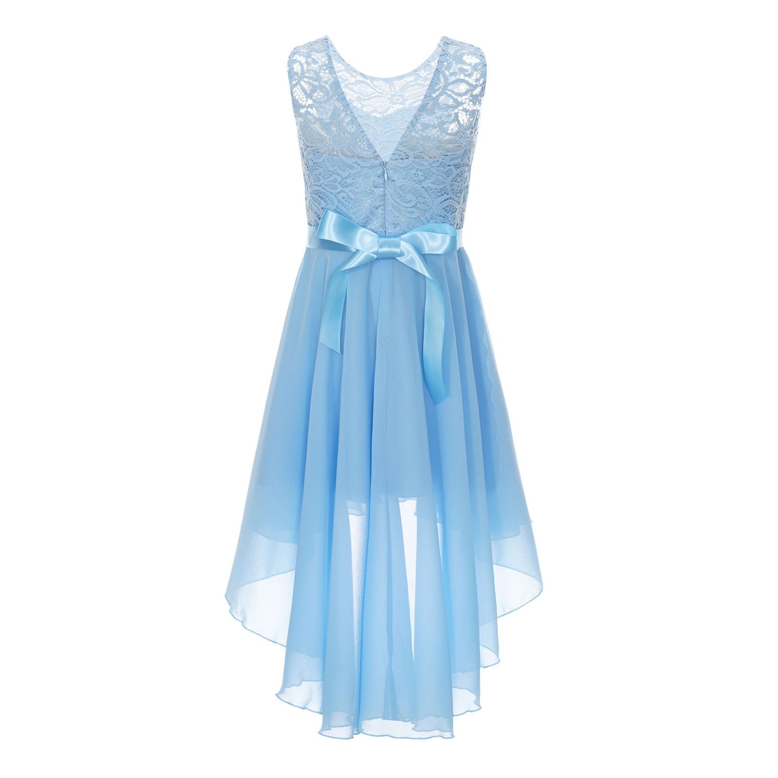Girls Lace Floaty Dipped Hem Dress (Age 6-16 Years)