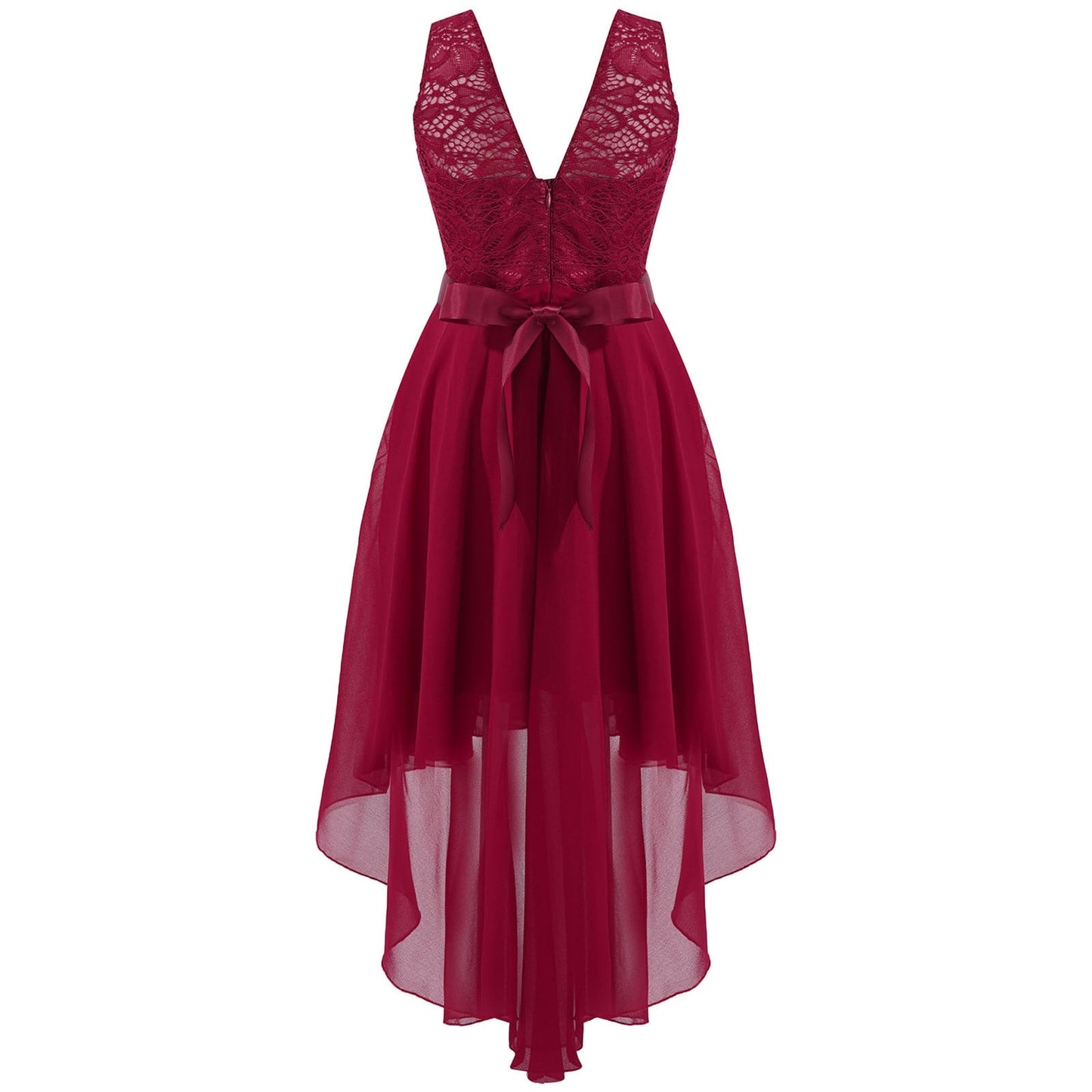 Girls Lace Floaty Dipped Hem Dress (Age 6-16 Years)