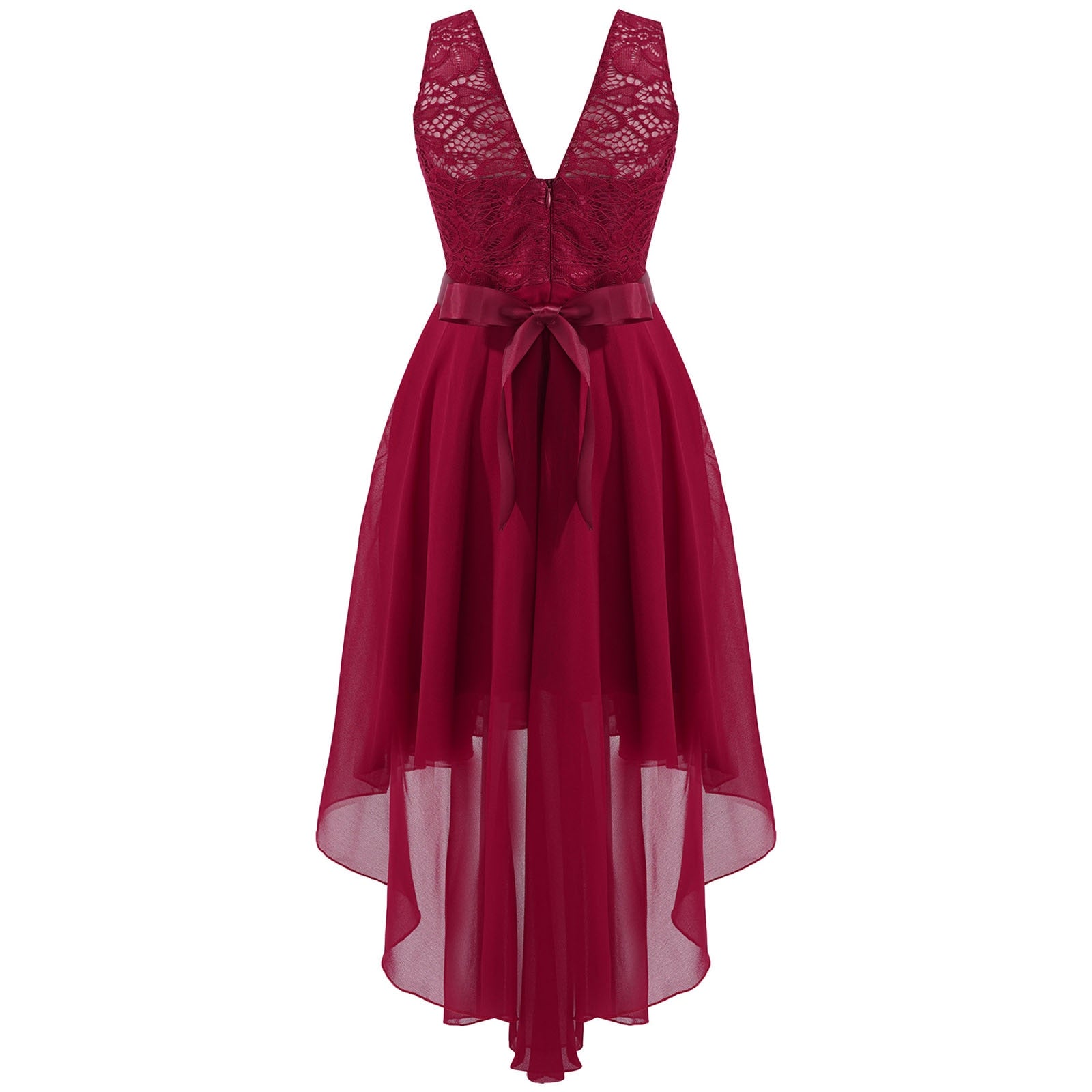 Girls Lace Floaty Dipped Hem Dress (Age 6-16 Years)