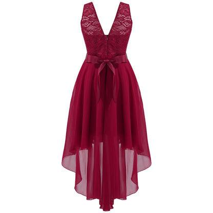Girls Lace Floaty Dipped Hem Dress (Age 6-16 Years)