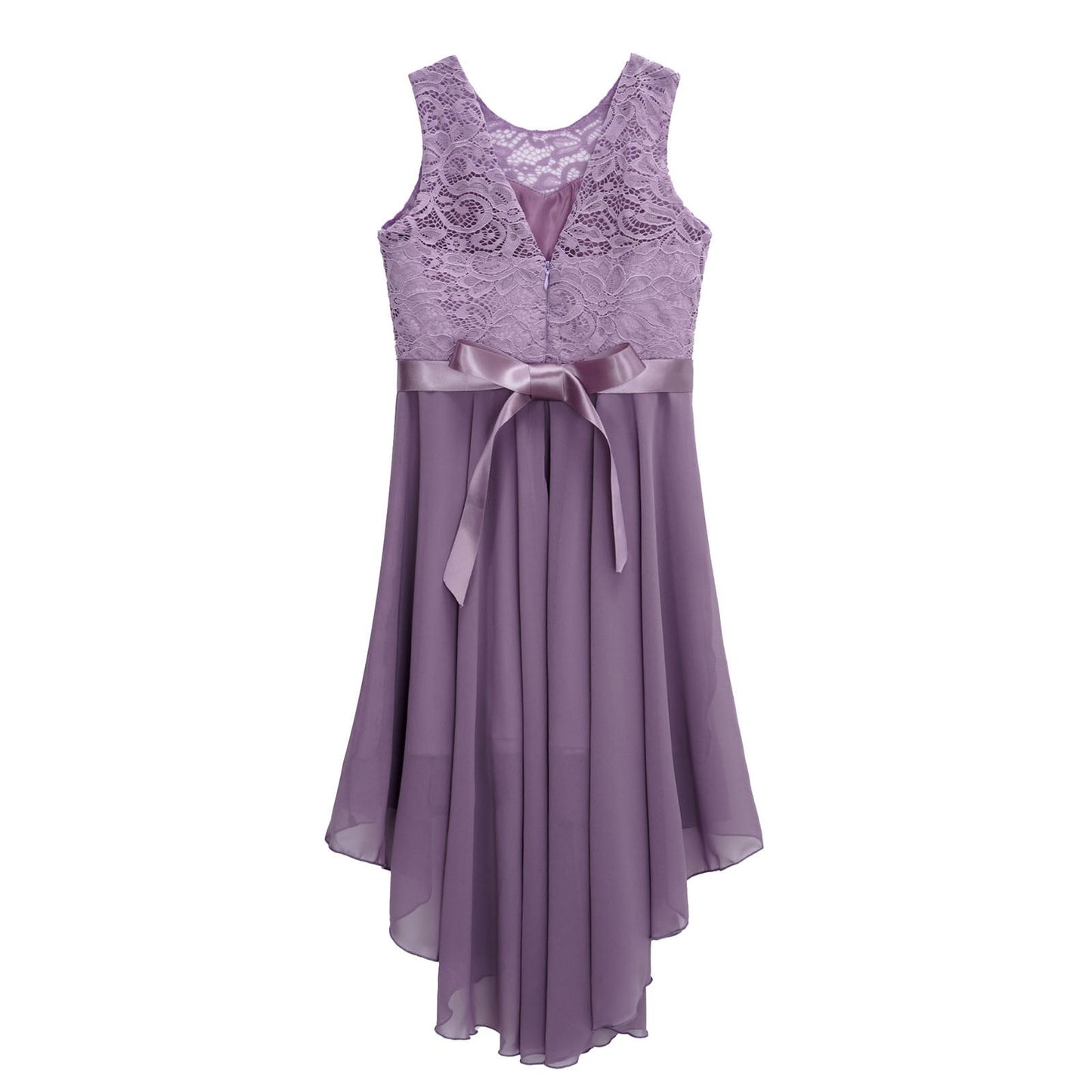 Girls Lace Floaty Dipped Hem Dress (Age 6-16 Years)