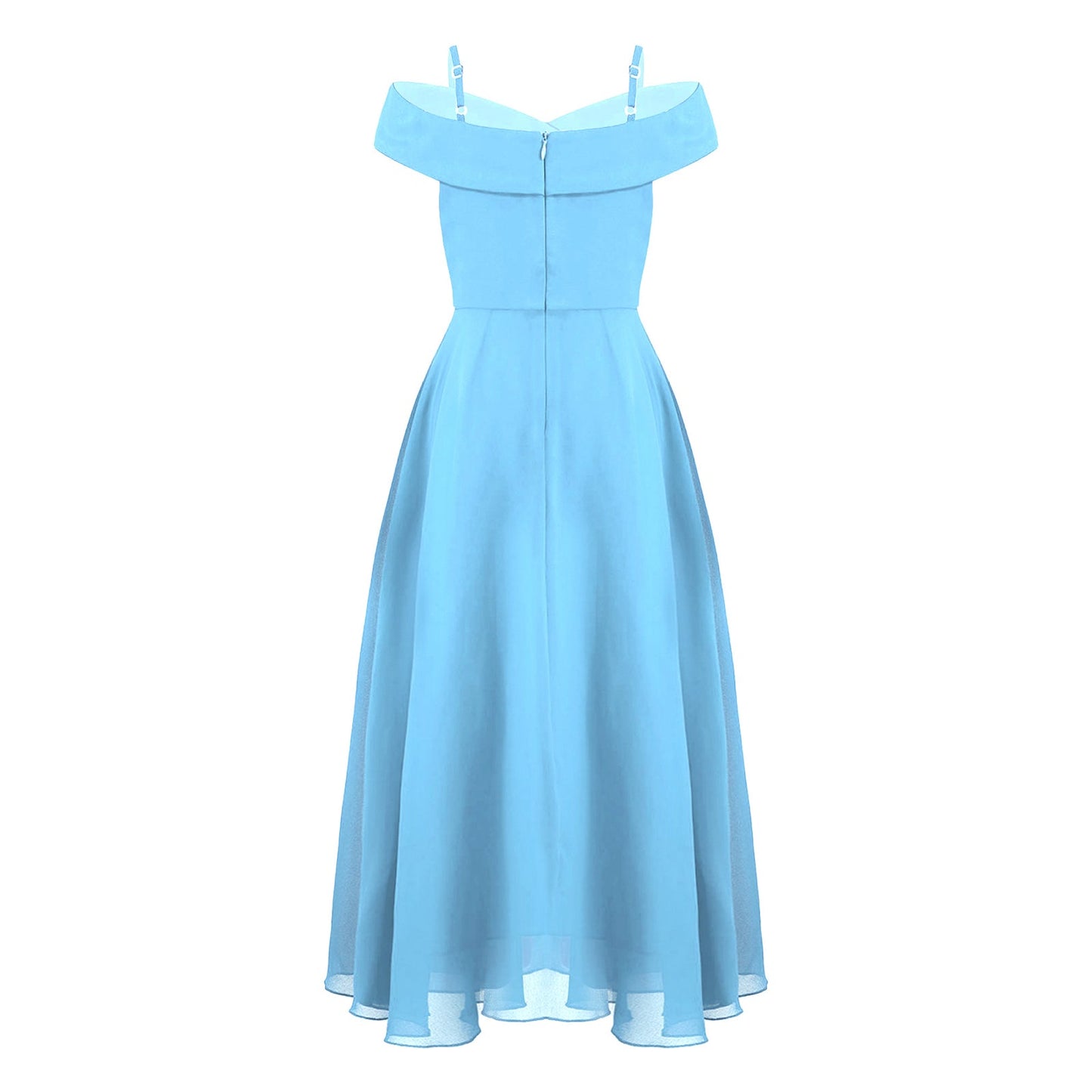 Girls Chiffon Off-the-Shoulder Adjustable A-Line Dress (Age 4-16 YRS)