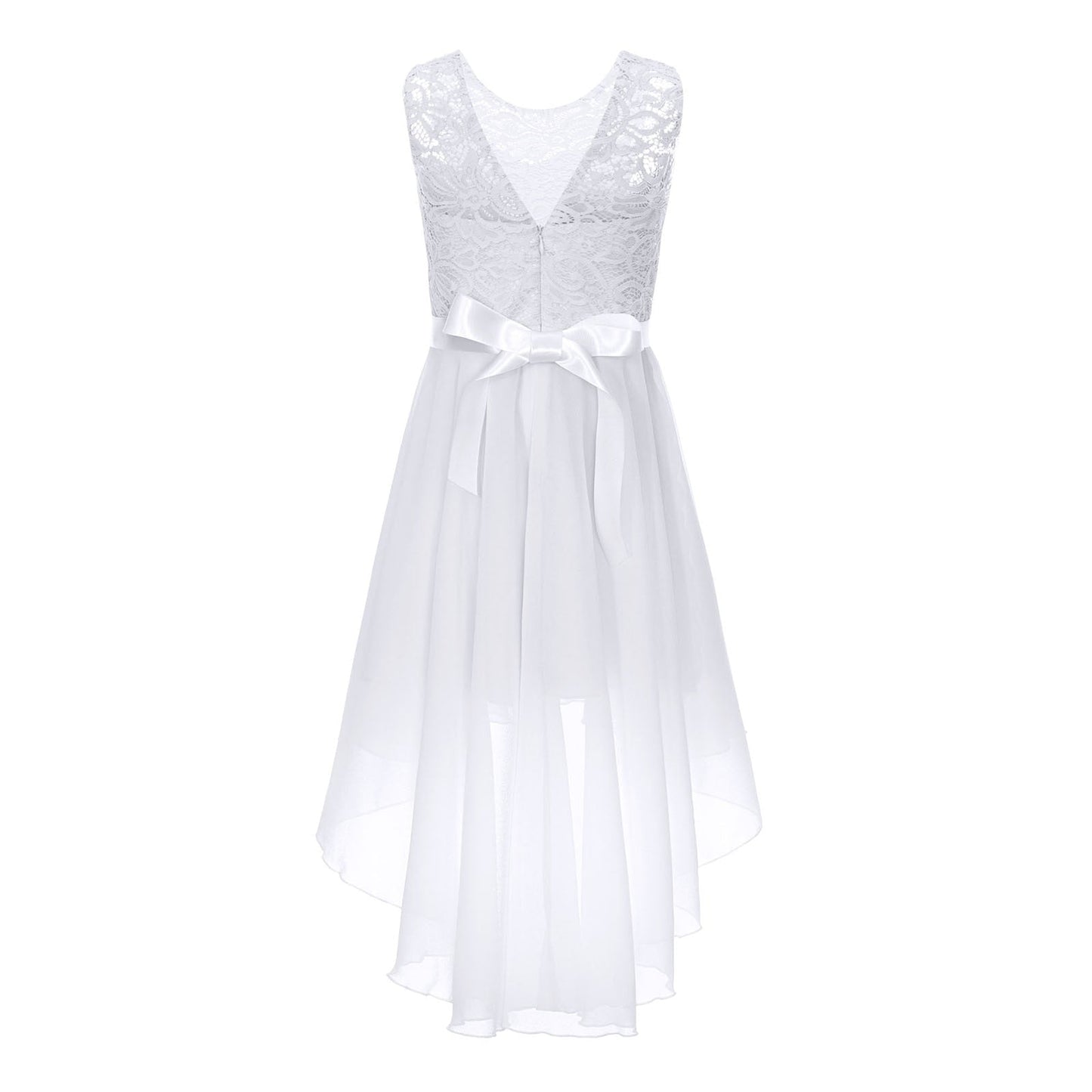 Girls Lace Floaty Dipped Hem Dress (Age 6-16 Years)