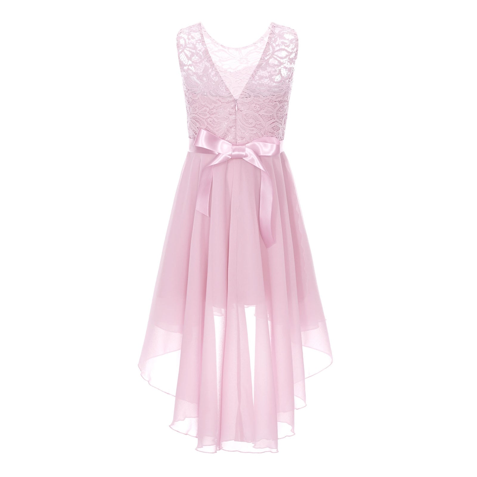 Girls Lace Floaty Dipped Hem Dress (Age 6-16 Years)