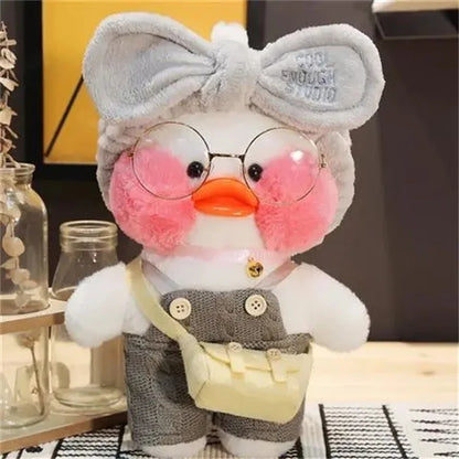 Lalafanfan Yellow Café Duck Plush – 30cm Kawaii Soothing Toy F